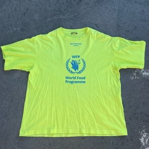 Balenciaga World Food Program WFP Neon Shirt Kanye Size M
